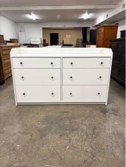 White IKEA Hauga 6 Drawer Dresser