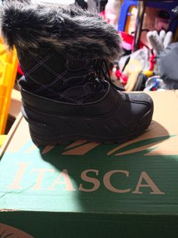 Itasca Black Winter Snow Boot with Faux Fur