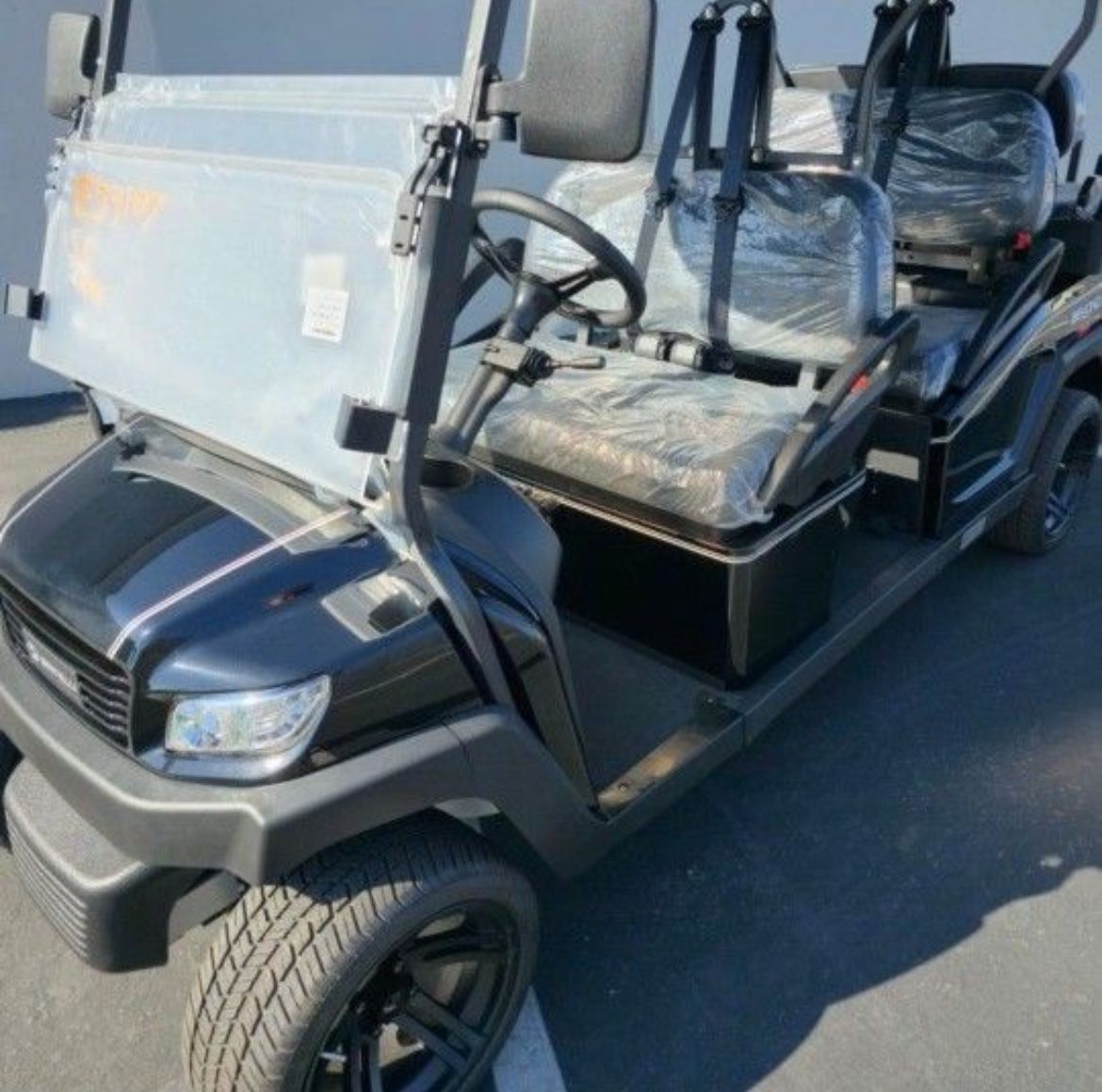 2025 Bintelli Beyond LITE 6-Passenger Non-Lifted 48-Volt Street Legal LSV Golf Cart in Metallic Black w/All Black Seats