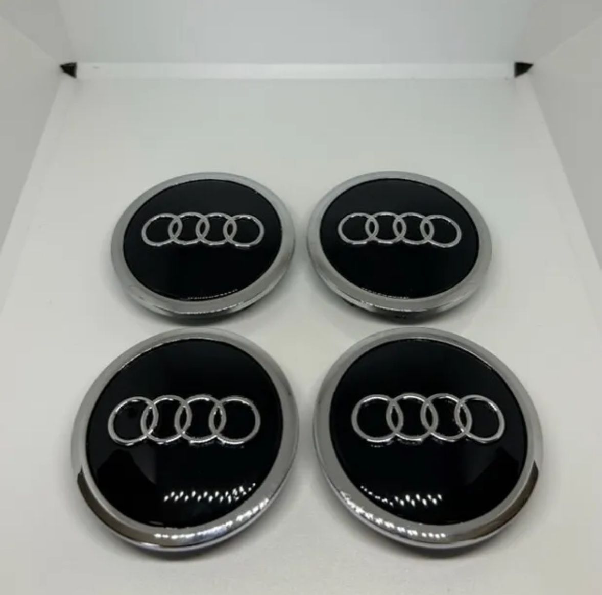 Audi Black Wheel Center Caps 69mm