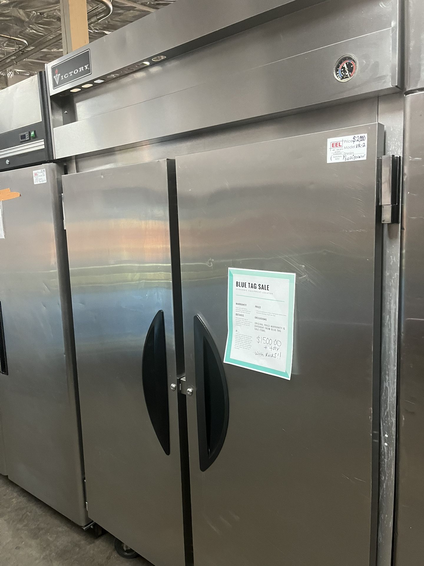 Victory 2 Door Stainless Steel Refrigerator