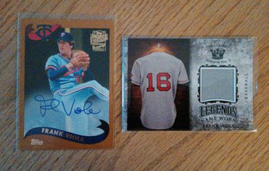 Frank Viola On Card Auto AND Game Worn Jersey Cards! Minnesota Twins 