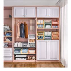 Stackable Folding Closet Organizers - 8 Pack (Green & Yellow)