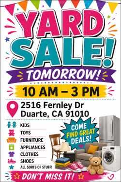 Yard sale!!! Today!!!!