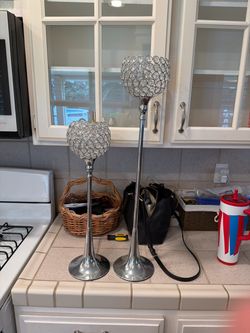 Crystal Ball Candle Holders Set of 2