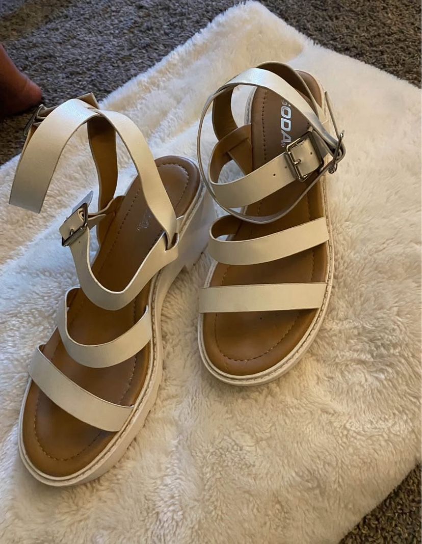 White Heels with Straps