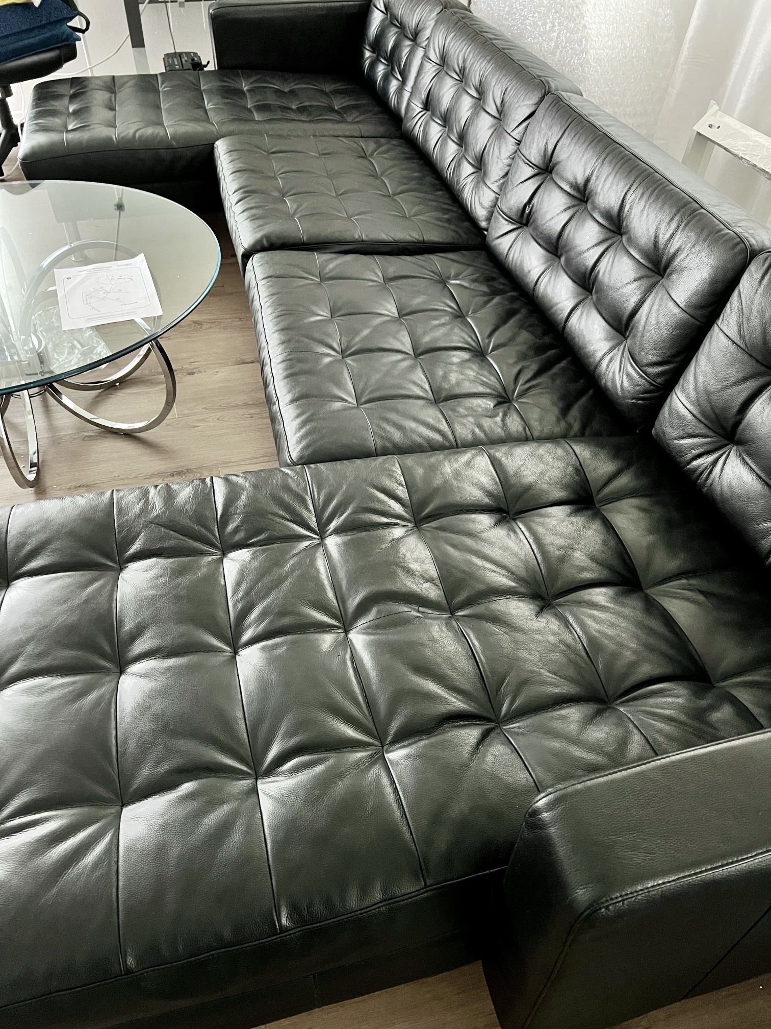 IKEA Genuine Leather Sectional Sofa 