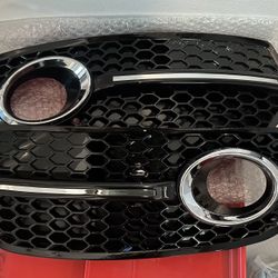 Black Front Fog Lamp Mask Grill Cover Compatible For Audi Q5 Standard Bumper 2009~2013 