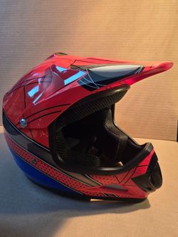 Youth motocross helmet spider man