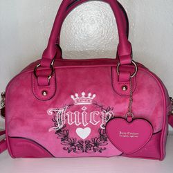Juicy Couture Pink Velour Satchel Handbag