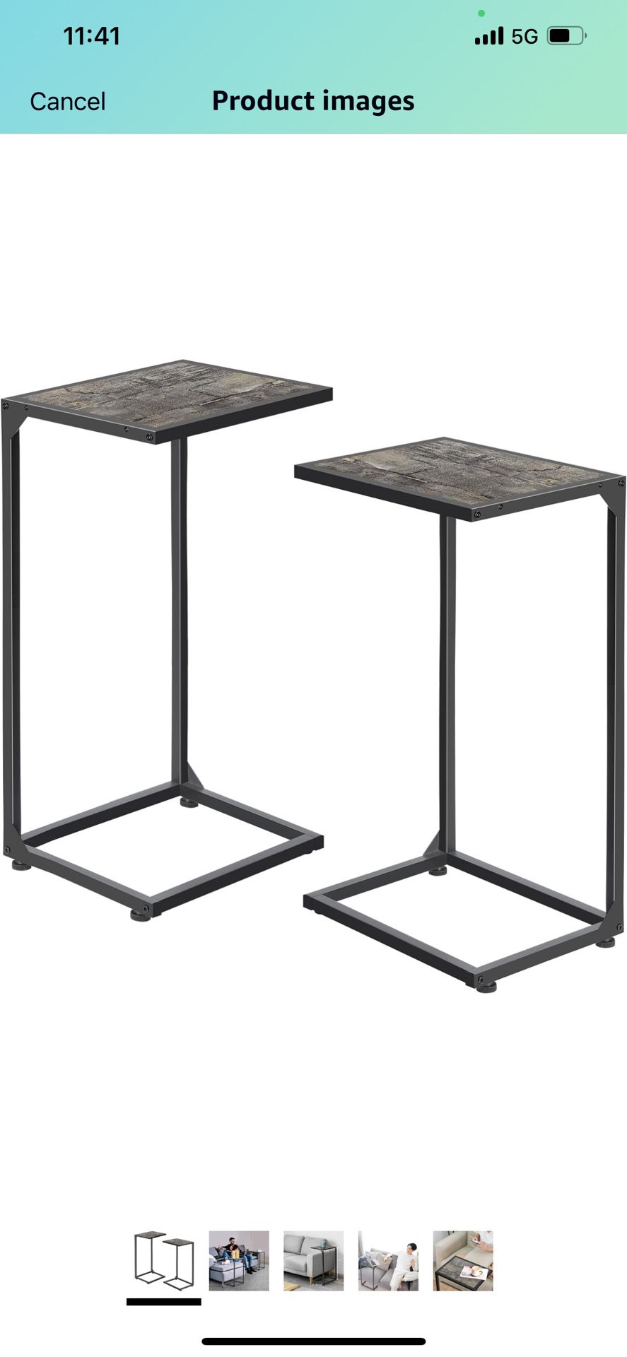 4.5 4.5 out of 5 stars 222 C Shaped End Table Set of 2, C Tables for Couch, Snack Side Table for Sofa, Couch Tables That Slide Under, Small TV Tray Ta