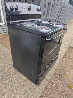 Black Electric Coil Range Stove Oven