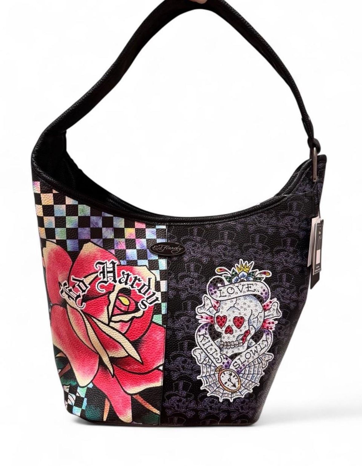 Ed Hardy Bucket Tote Hobo Bag
