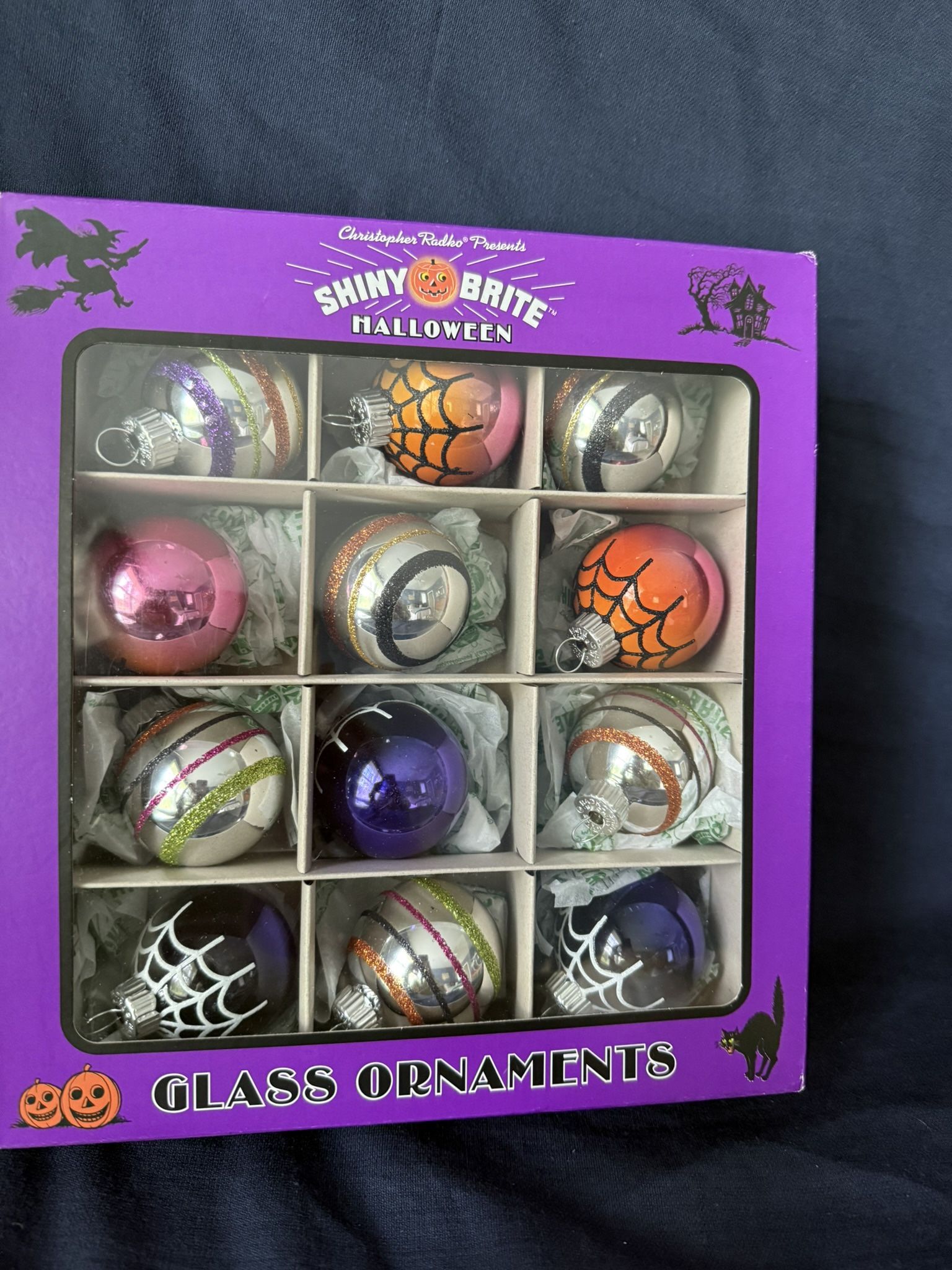 Christopher Radko Shiny Brite Halloween Glass Ornaments NEW