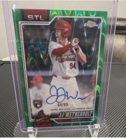2026 Topps Chrome JJ Wetherholt RA-JJW RC On card Auto Green 64/99 Cardinals
