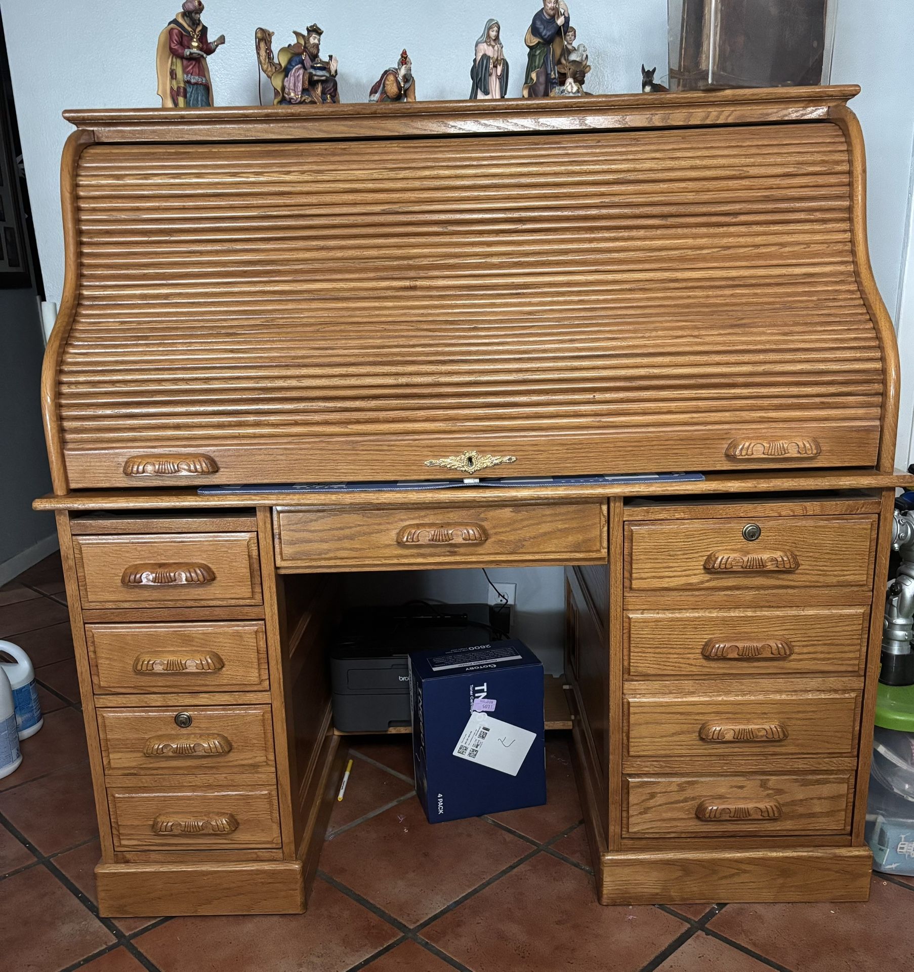 Oak Roll Top Desk