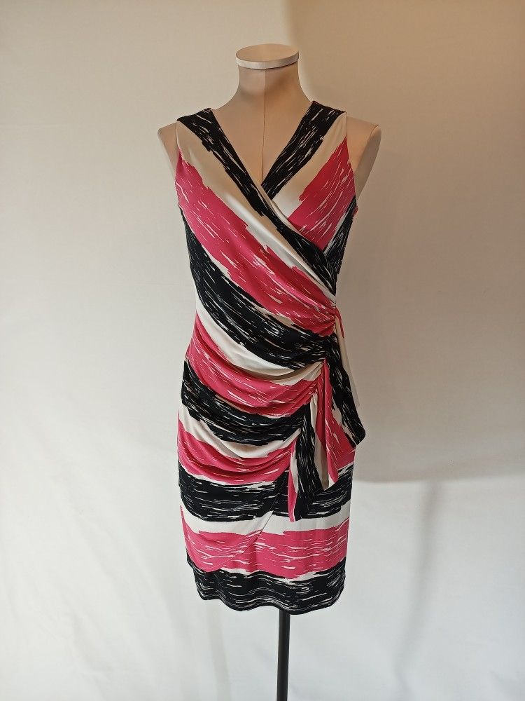 New York & Company Pink And Black Dress In Size S