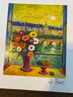 Jean-Claude Picot Signed Art Print Paris Scene