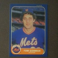 1986 Fleer Tom Gorman New York Mets N.Y. #82 Baseball Card Vintage Collectible Trading Sports MLB Major League Pro