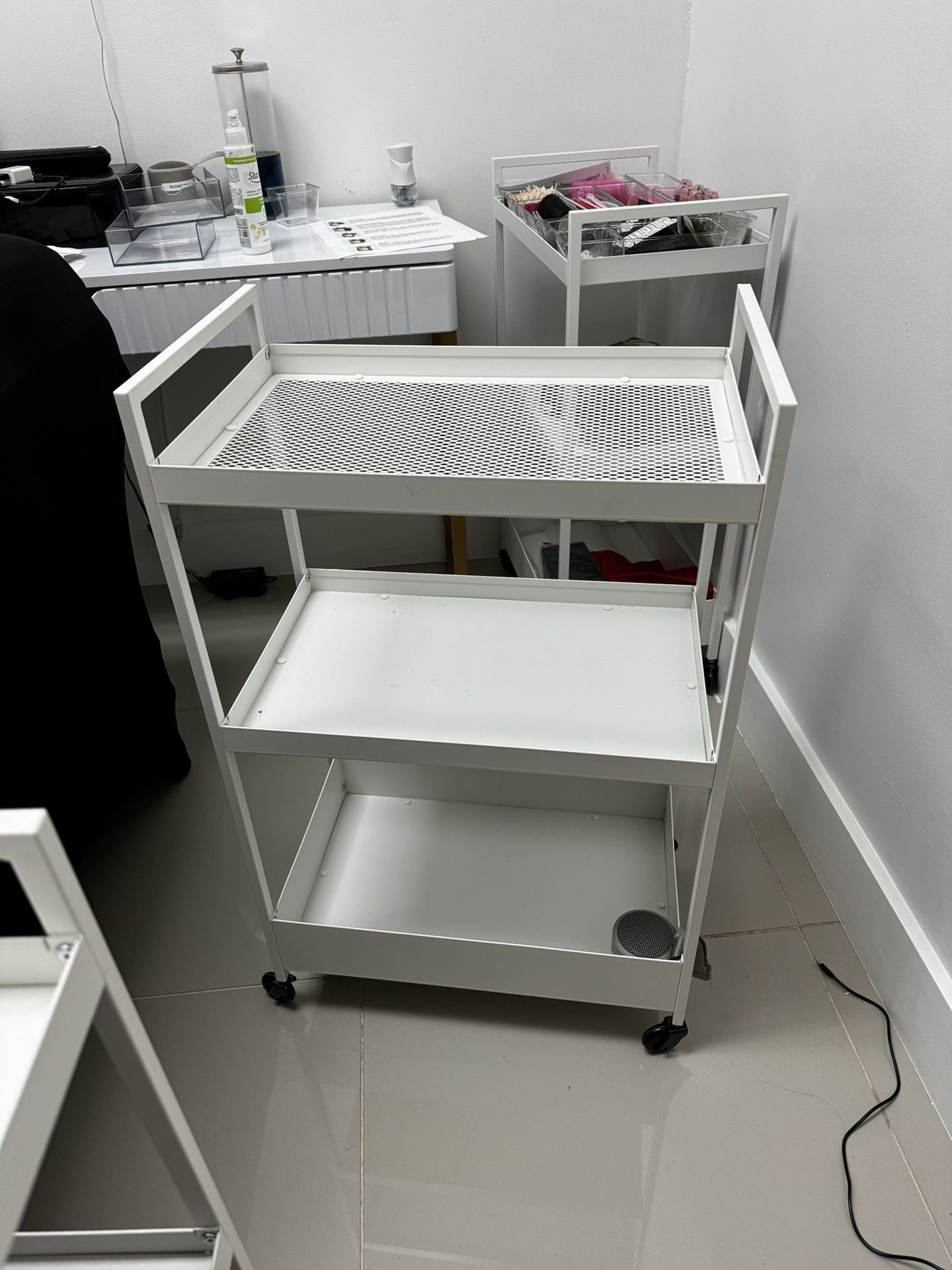 White IKEA 3 Tier Rolling Cart