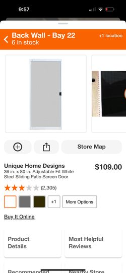 36“ X 80“ Patio Screen Door