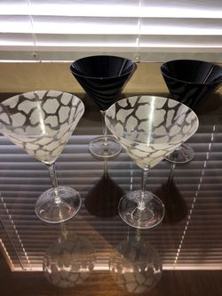 Martini Glasses - Animal print