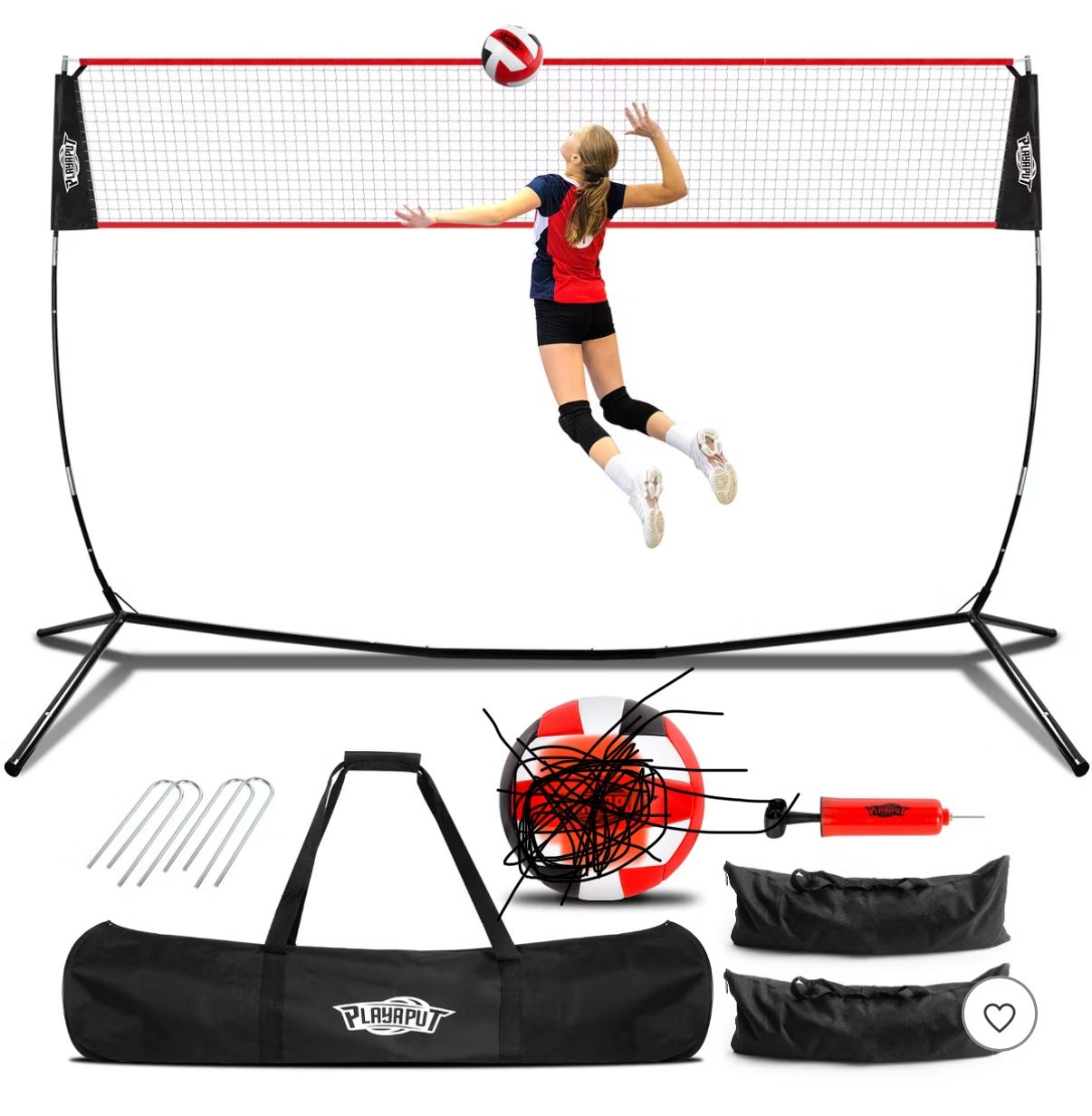 Playaput 20ft Volleyball Training Net Black