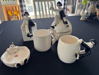 Porcelain Clown Set from Japan