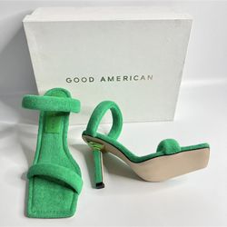 green terry cloth heels 