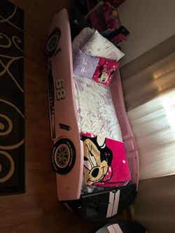 Delta Children Turbo Race Car Twin Bed, Pink