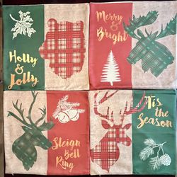 New! Holiday/Seasonal Pillow Covers x 4