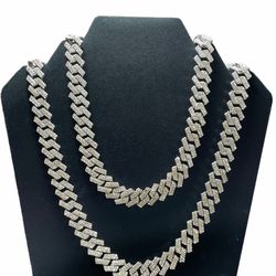 Miami Chain - Yellow Gold Or Silver/White 14mm With CZ Stones