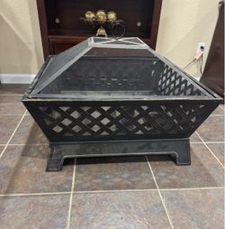 Hampton Bay Tipton 34 in. Rubbed Bronze Steel Wood Outdoor Fire Pit