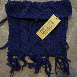 Handmade Wool Knitted Bag From The Aran Islands In Ireland 