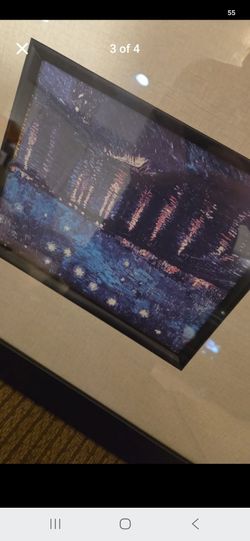 Framed Starry Night Style Art Print