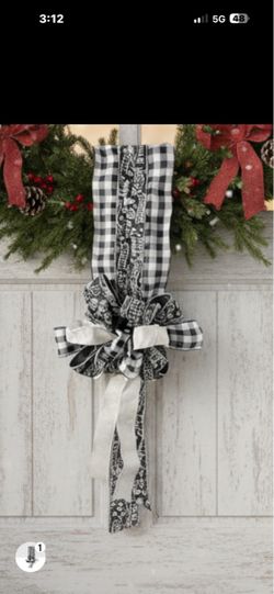 Christmas double over door bow swag