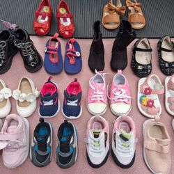 Baby-Toddler Shoes Assortment Girls Sizes 2-6 (C/K) 14 Pairs (Nike, Puma, Converse, Ect) ALL14 ONLY $30