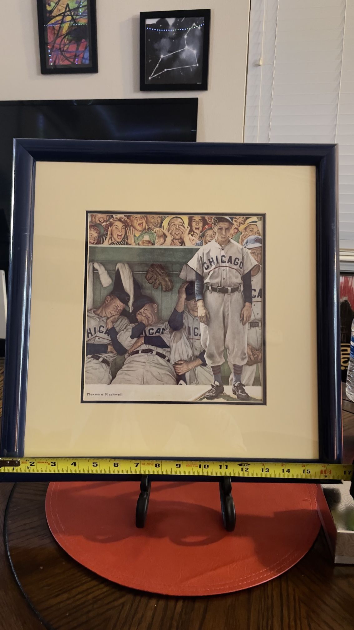 Professionally Framed Norman Rockwell Chicago Baseball original photo of 1948.