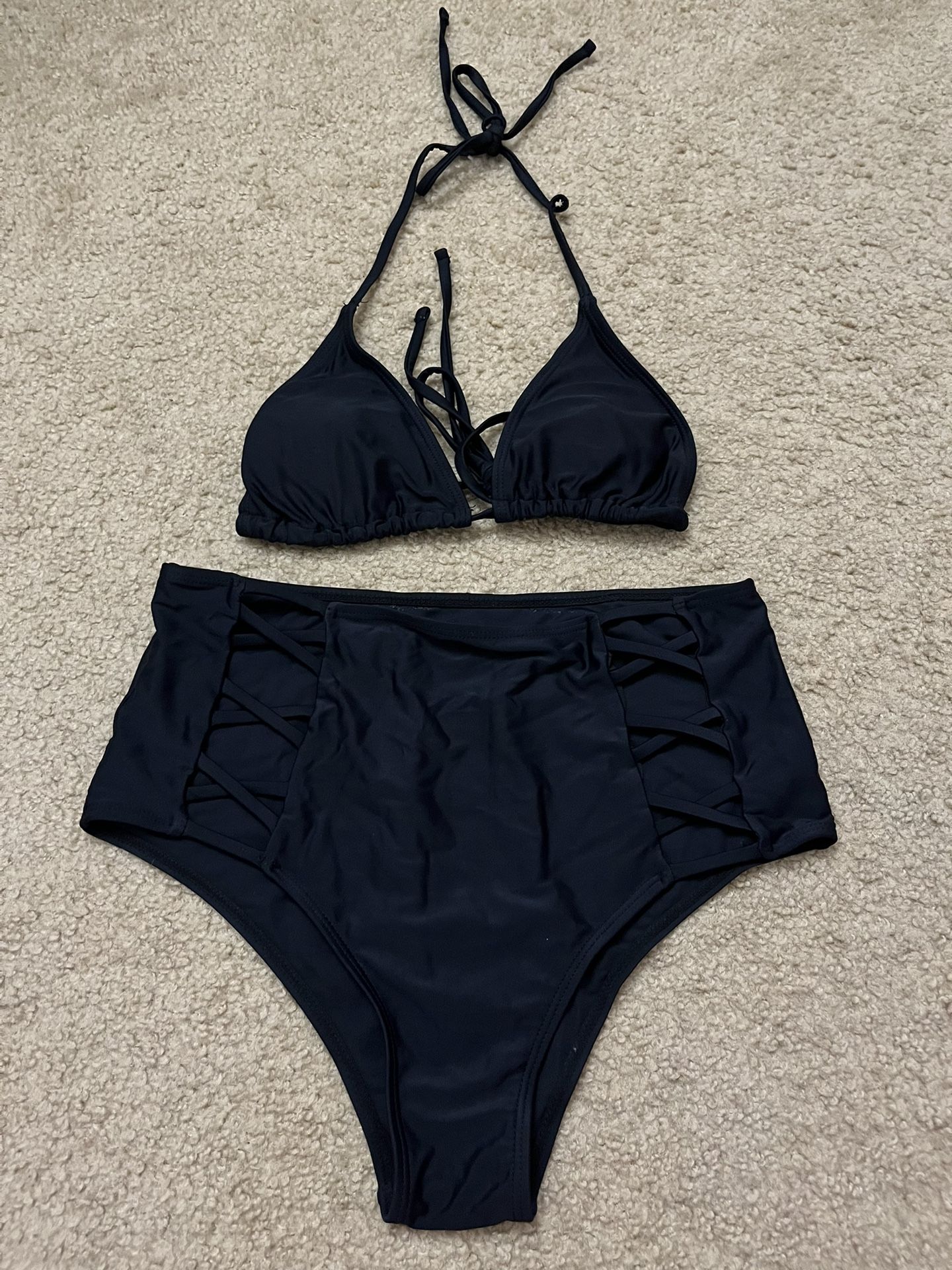 shein black bikini set