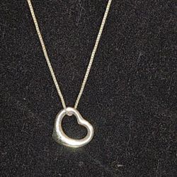 Tiffany & Co Sterling Heart Pendant Necklace 