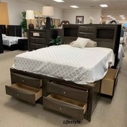 Emily Queen Size Bed Frame With Storage 