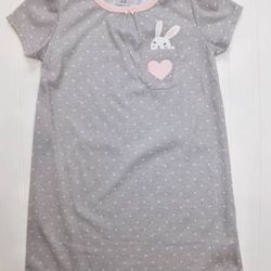 Girls 2-3 yrs New Carters Gray Bunny Rabbit Nightgown Nightie Gown