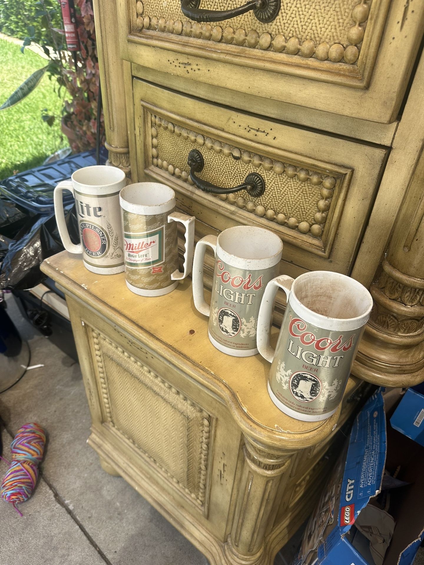 Vintage Beer Plastic Mugs Miller Life Coors Lite