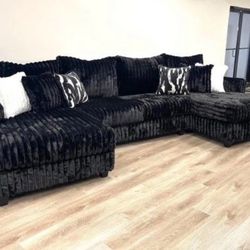 NEW BLACK XL SECTIONAL SOFA AND FREE DELIVERY- SPECIAL FINANCING AND MORE