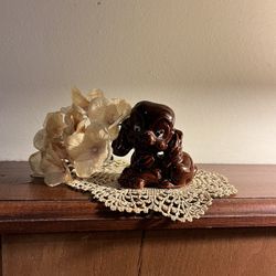 Vintage Japanese Redware Puppy Figurine