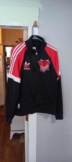 RARE adidas Originals Chicago Bulls Track Jacket - Hardwood Classics Y2K - Black Red