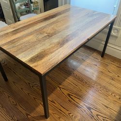 West Elm Dining Table With 2 Matching Benches