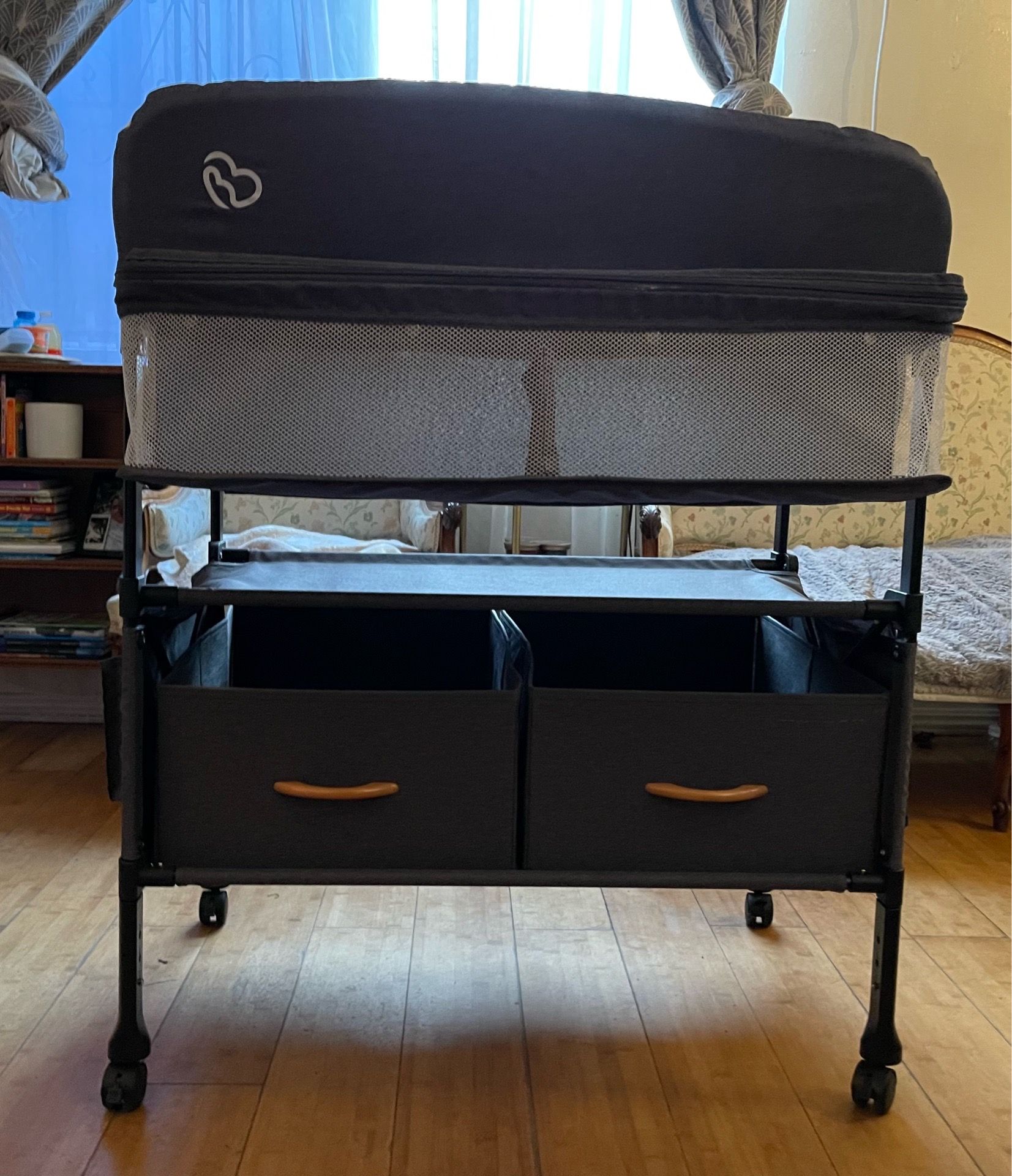 Foldable Baby Diaper Changing Station with Shelves
