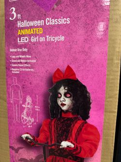 3ft Halloween animated Girl on Tricycle