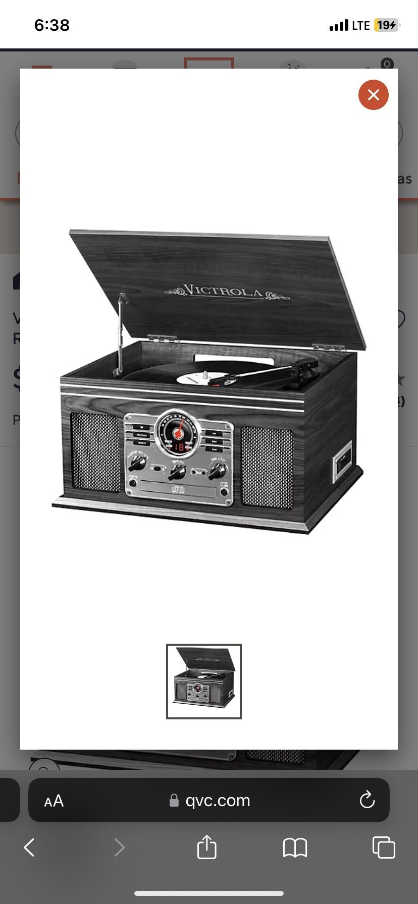 Victrola Quincy Wooden 6-in-1 Bluetooth RecordPlayer